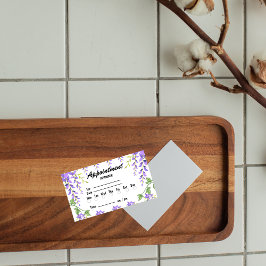 Niedliche violette Blumen Botanische Erinnerung fü Terminkarte