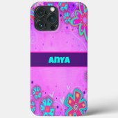 Niedliche violette Blumen Mädchentauglichkeit Case-Mate iPhone Hülle (Rückseite)