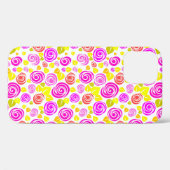 Niedliche violette Frühlingsmuster Rose Case-Mate iPhone Hülle (Rückseite (Horizontal))