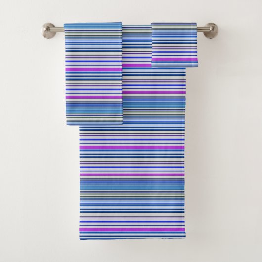 Niedliche violette Streifen Badhandtuch Set (Insitu)