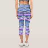 Niedliche violette Streifen Capri Leggings (Rückseite)
