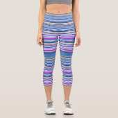 Niedliche violette Streifen Capri Leggings (Vorderseite)
