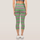 Niedliche violette Streifen Capri Leggings (Rückseite)