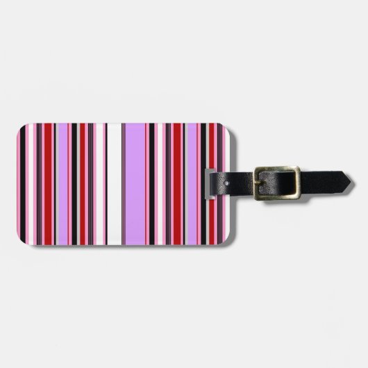 Niedliche violette Streifen Gepäckanhänger (Vorderseite horizontal)
