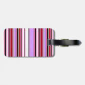 Niedliche violette Streifen Gepäckanhänger (Rückseite horizontal)