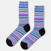 Niedliche violette Streifen Socken (Linkes Detail)