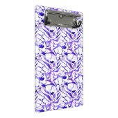 Niedliche violette Wasserfarbe abstrakte Linien Mu Mini Klemmbrett (Schrägansicht)