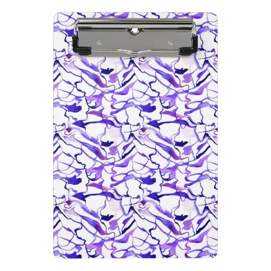 Niedliche violette Wasserfarbe abstrakte Linien Mu Mini Klemmbrett (Vorderseite)