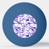 Niedliche violette Wasserfarbe abstrakte Linien Mu Tischtennisball (Rückseite)