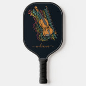 Niedliche Violin-Personalisiert-Monogramm-Skript Pickleball Schläger (Vorderseite)