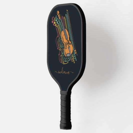 Niedliche Violin-Personalisiert-Monogramm-Skript Pickleball Schläger (Links)