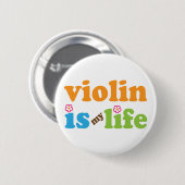 Niedliche Violine ist mein Leben Button (Vorne & Hinten)