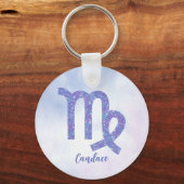 Niedliche Virgo Astrologie Signieren Personalisier Schlüsselanhänger (Vorderseite)