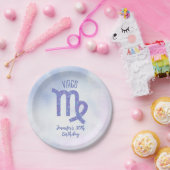 Niedliche Virgo Lila Astrologie Geburtstagsparty Pappteller (Party)