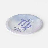 Niedliche Virgo Lila Astrologie Geburtstagsparty Pappteller (Schrägansicht)