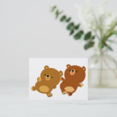 Niedliche Visitenkarte für Cartoon Bears (Stehend Vorderseite)