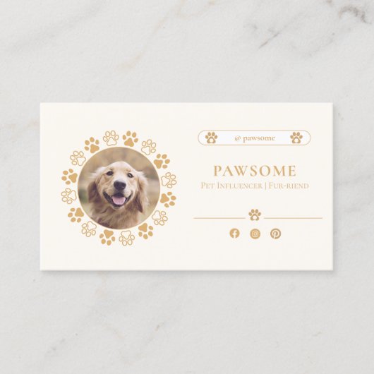 Niedliche Visitenkarte für Social Media Pet Influe (Vorderseite)