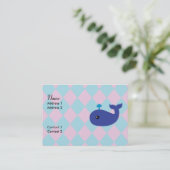 Niedliche Visitenkarten für Wale Visitenkarte (Stehend Vorderseite)