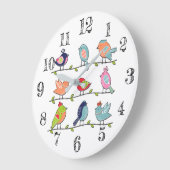 Niedliche Vögel auf der Drahtseilenzüge Große Wanduhr (Winkel)