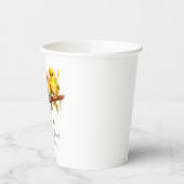 Niedliche Vögel auf der Dusche des Baumzweigs Pappbecher (Links)