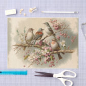 Niedliche Vögel auf einer Zweigniederlassung Seidenpapier (Handwerk)