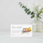 Niedliche Vögel auf Zweig-Babydusche-Windeln-Raffl Begleitkarte (Stehend Vorderseite)