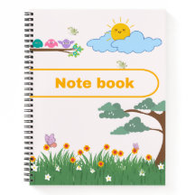 Niedliche Vögel, Blume und Bäume-Notebook