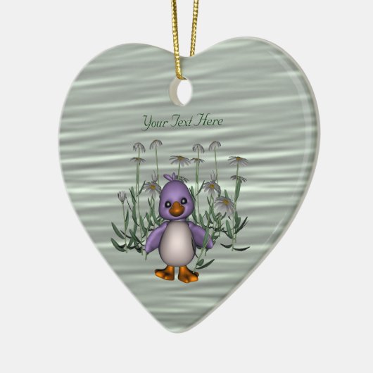 Niedliche Vogel Daisy Blume Anpassbare Ornamente (Links)