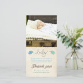 Niedliche Vögel danken Ihnen, Dankeskarte (Stehend Vorderseite)