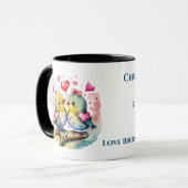 Niedliche Vögel, die dich personalisiert benennen Tasse (Vorderseite Links)