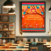 Niedliche Vögel, die Zuhause-Zitat-Inspirivity Ins Poster