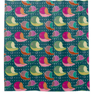 Niedliche Vögel & Dots nahtlose Muster + Ihre Idee Duschvorhang