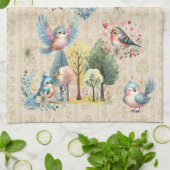 Niedliche Vögel Geschirrtuch (Gefaltet)