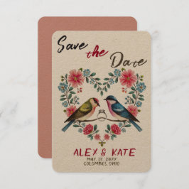Niedliche Vögel Hochzeit Sichern Sie das Datum Ank Save The Date