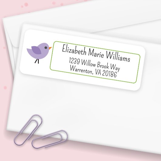 Niedliche Vogel individuell anpassbare Rücksendead