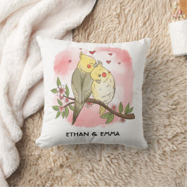 Niedliche Vögel - Personalisierter Valentinstag Kissen