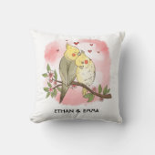 Niedliche Vögel - Personalisierter Valentinstag Kissen (Vorderseite)