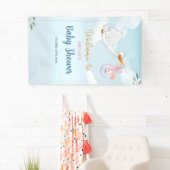 Niedliche Vögel tragen Mädchen Baby Dusche Schild  (Insitu)