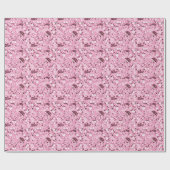 niedliche Vögel und Blume rosa Muster Geschenkpapier (Flach)