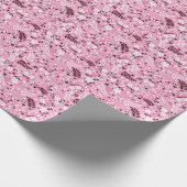 niedliche Vögel und Blume rosa Muster Geschenkpapier (Ecke)