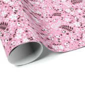 niedliche Vögel und Blume rosa Muster Geschenkpapier (Rolleneckpunkt)