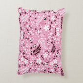 niedliche Vögel und Blume rosa Muster Zierkissen (Rückseite(Vertikal))
