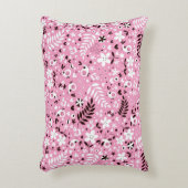 niedliche Vögel und Blume rosa Muster Zierkissen (Vorderseite(Vertikal))