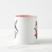 niedliche Vögel und Blume Tasse (Zentrum)