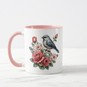 niedliche Vögel und Blume Tasse