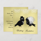 Niedliche Vögel und Kräuter Whimsikale Liebe Einladung (Vorne/Hinten)