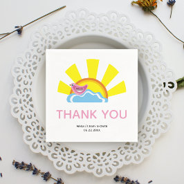 Niedliche Vogel- und Sonnenbücher für Babydusche V Serviette