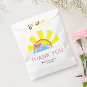 Niedliche Vogel- und Sonnendusche Danke Geschenktütchen