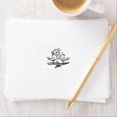 Niedliche Vogel Verlobung Schwarz-weiß Lovebirds H Adressaufkleber (Insitu)