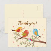 Niedliche Vögel Vielen Dank Postkarte (Vorne/Hinten)